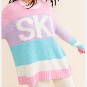 Show Me Your MuMu SKI Pastel Color Block Sweater
